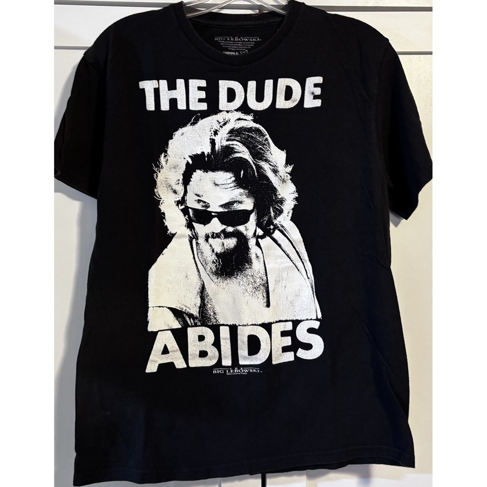 The Big Lebowski The Dude Abides T Shirt Medium Ripple Junction Movie Tee